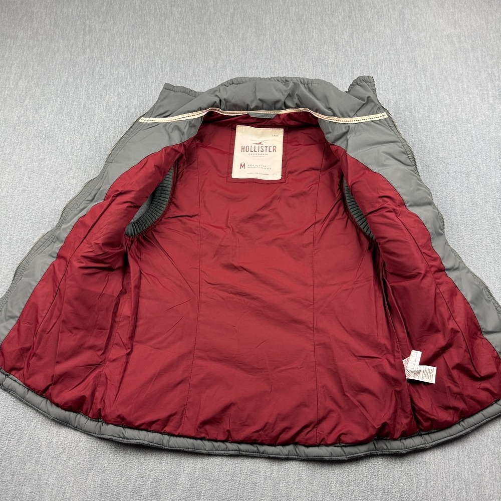 Hollister Vest Womens Medium Gray Puffer Waterfowl Feather Down Full Zip Outdoor - Picture 7 of 11